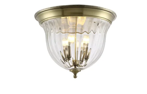 Светильник потолочный JUGO PL4 BRONZE/TRANSPARENTE Crystal Lux прозрачный 4 лампы, основание бронзовое в стиле винтаж кантри классический  фото 2